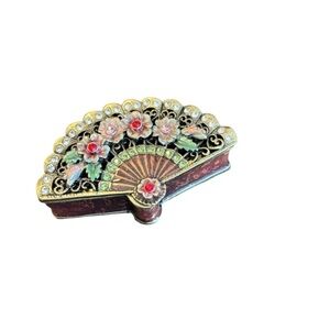 Elegant Floral Fan Trinket Box